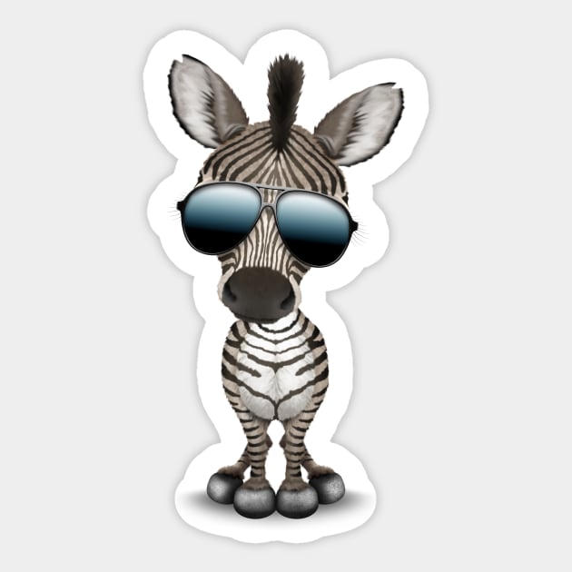 Cute Baby Zebra Wearing Sunglasses Sticker by jeffbartels